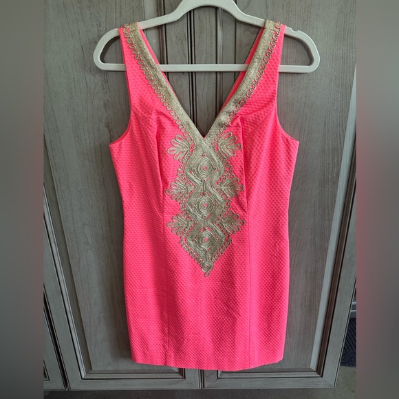 Lilly Pulitzer Junie Shift dress Size 4 Coral - Picture 4 of 7
